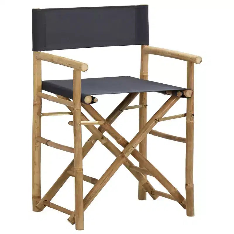 vidaXL Lot de 2 chaises de réalisateur Bambou, Polyester Standard