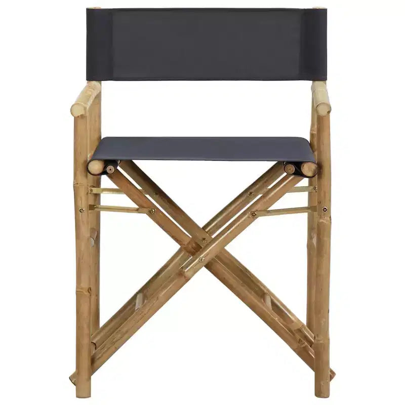vidaXL Lot de 2 chaises de réalisateur Bambou, Polyester Standard