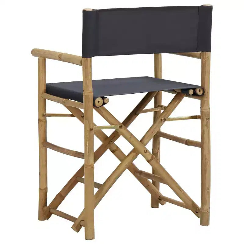 vidaXL Lot de 2 chaises de réalisateur Bambou, Polyester Standard