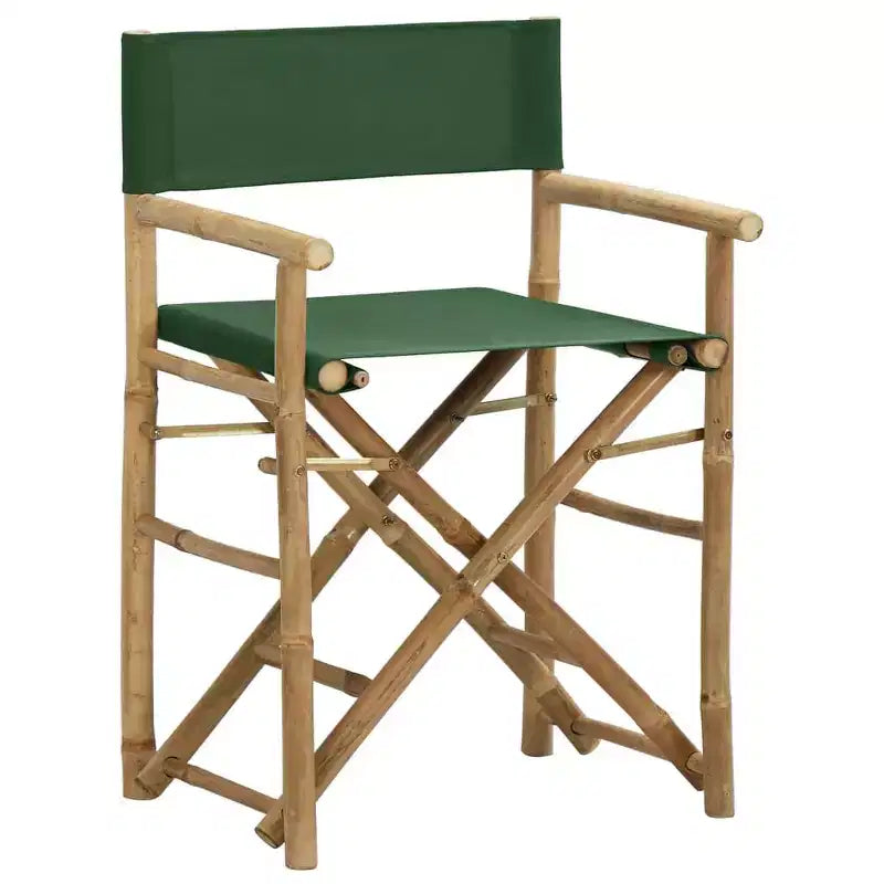 vidaXL Lot de 2 chaises de réalisateur Bambou, Polyester Standard