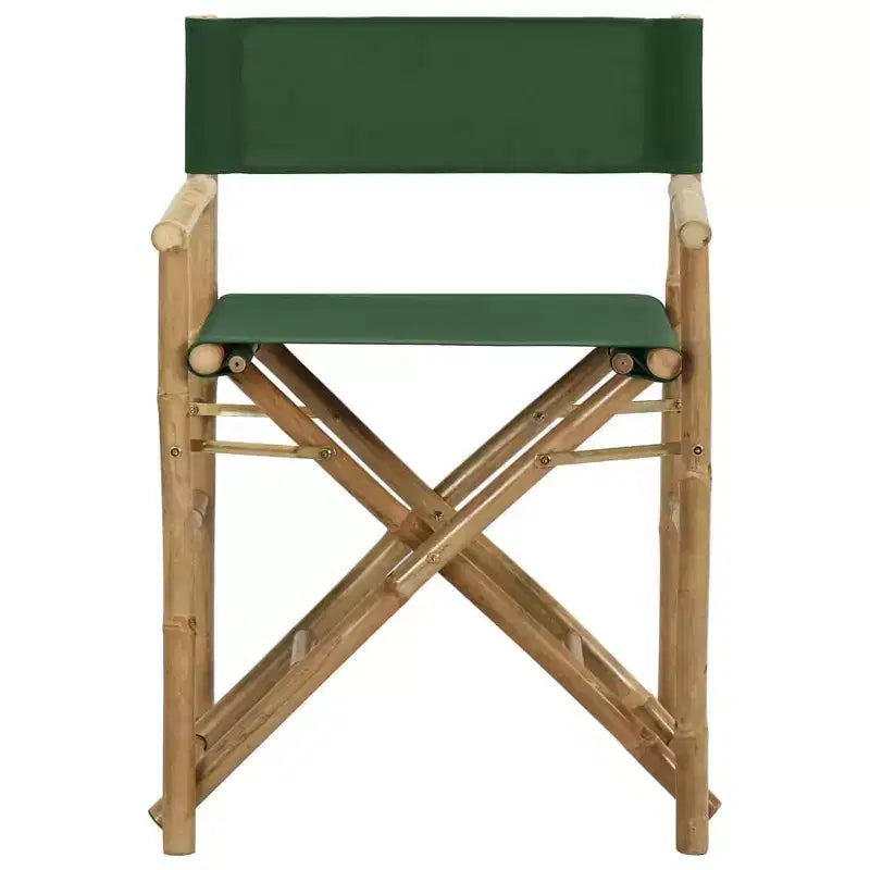 vidaXL Lot de 2 chaises de réalisateur Bambou, Polyester Standard