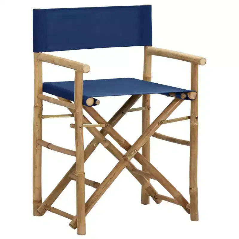 vidaXL Lot de 2 chaises de réalisateur Bambou, Polyester Standard