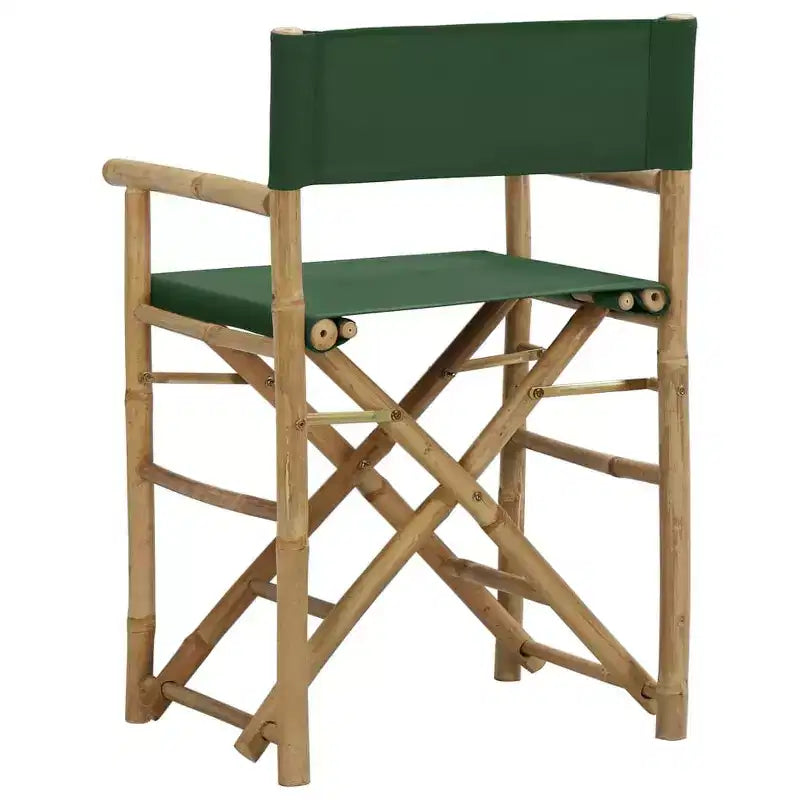 vidaXL Lot de 2 chaises de réalisateur Bambou, Polyester Standard