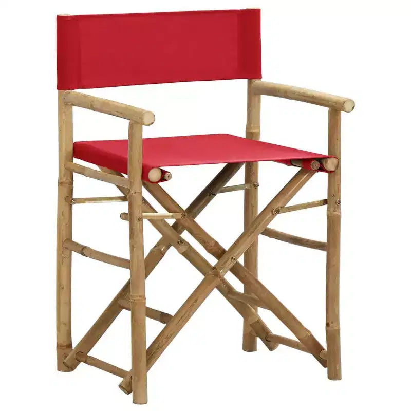 vidaXL Lot de 2 chaises de réalisateur Bambou, Polyester Standard