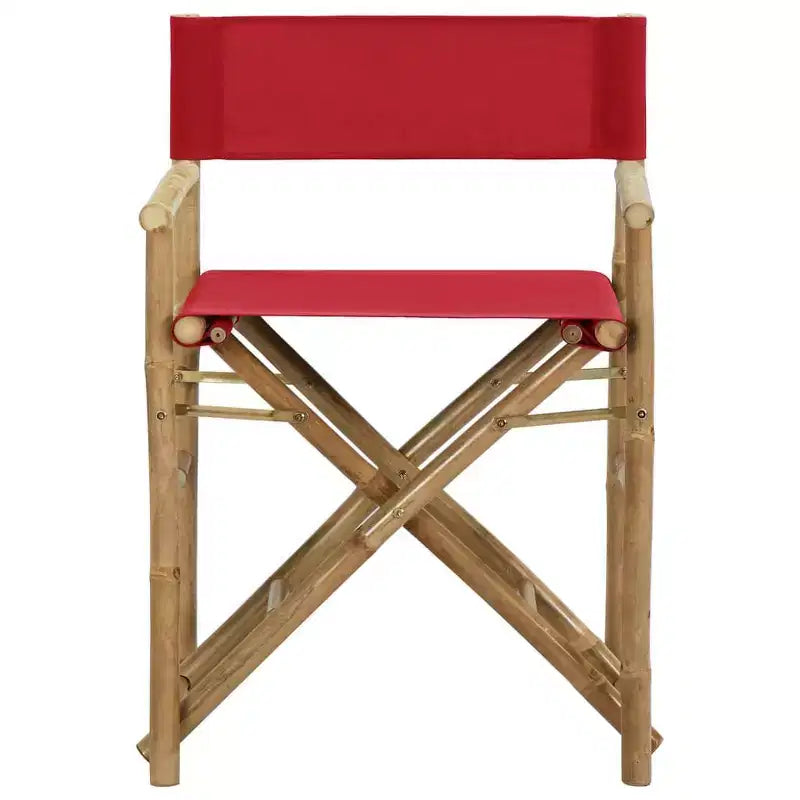 vidaXL Lot de 2 chaises de réalisateur Bambou, Polyester Standard