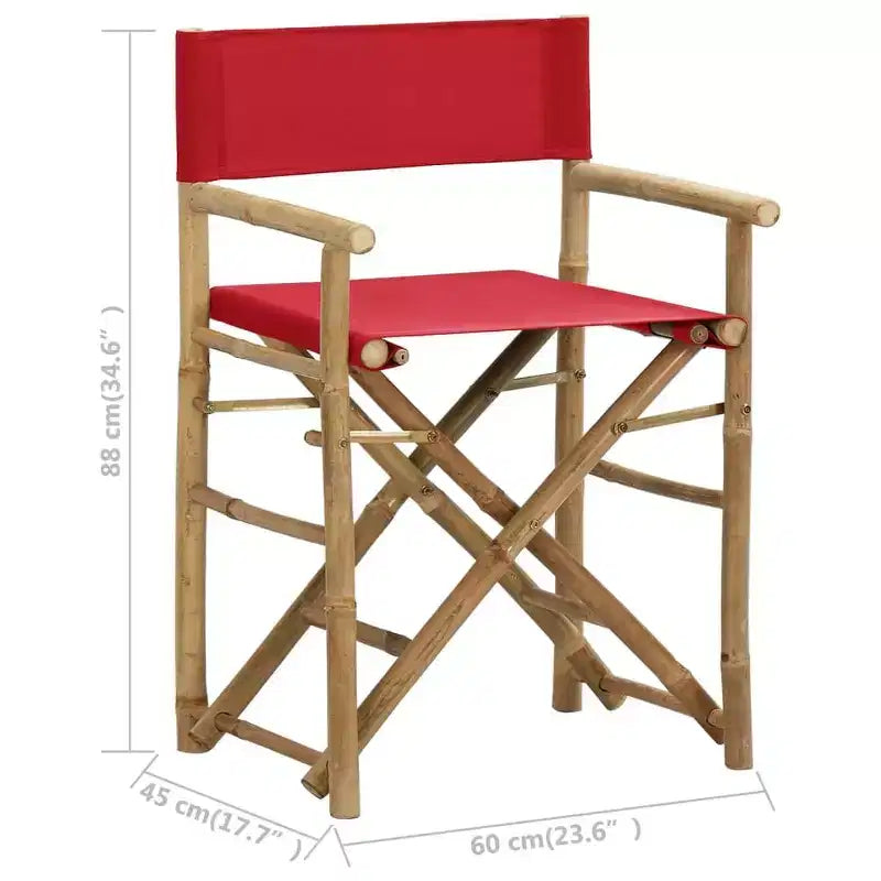 vidaXL Lot de 2 chaises de réalisateur Bambou, Polyester Standard