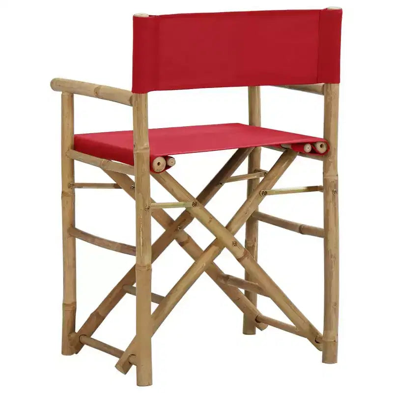 vidaXL Lot de 2 chaises de réalisateur Bambou, Polyester Standard