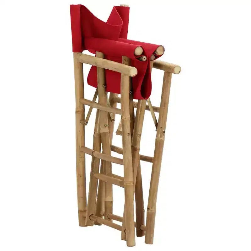 vidaXL Lot de 2 chaises de réalisateur Bambou, Polyester Standard