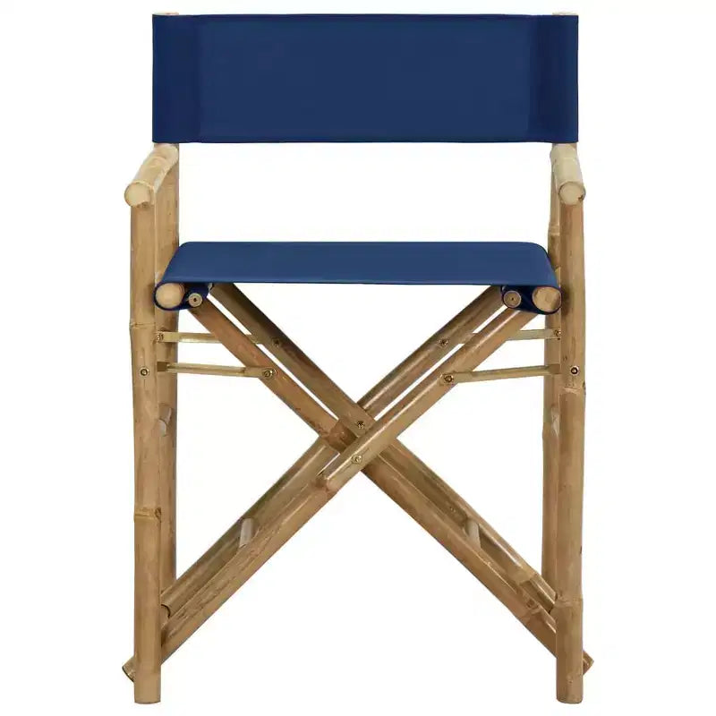 vidaXL Lot de 2 chaises de réalisateur Bambou, Polyester Standard