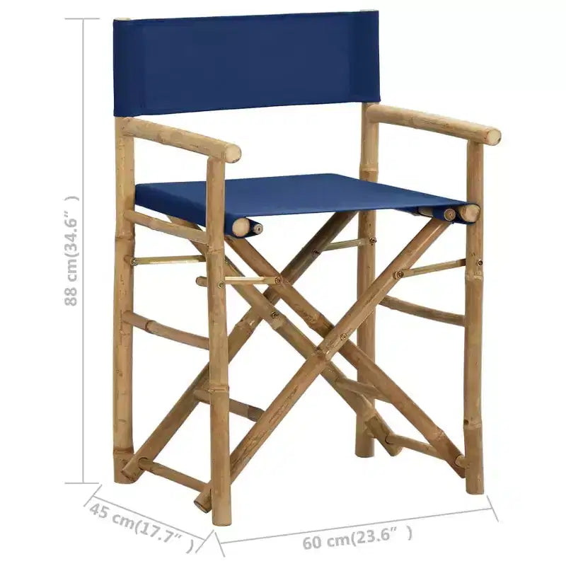 vidaXL Lot de 2 chaises de réalisateur Bambou, Polyester Standard