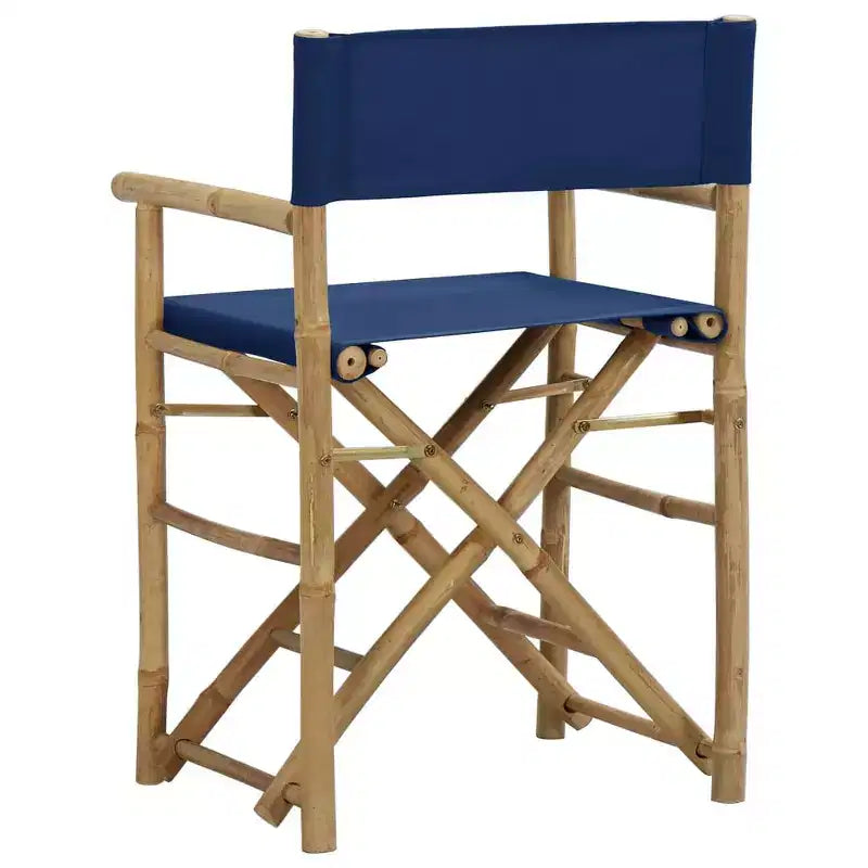 vidaXL Lot de 2 chaises de réalisateur Bambou, Polyester Standard