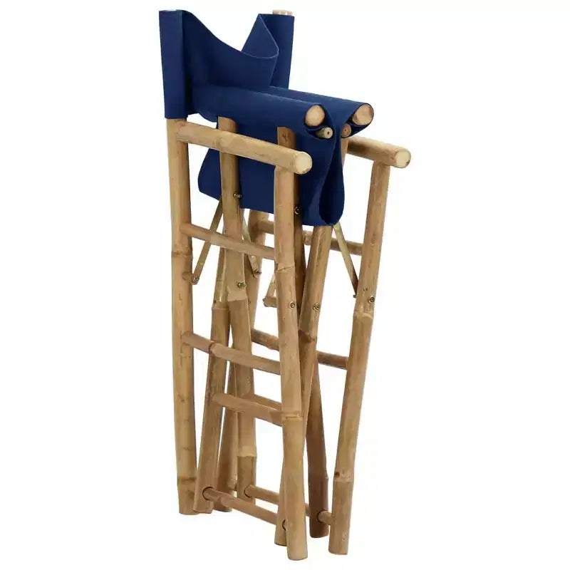vidaXL Lot de 2 chaises de réalisateur Bambou, Polyester Standard