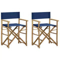vidaXL Lot de 2 chaises de réalisateur Bambou, Polyester Standard