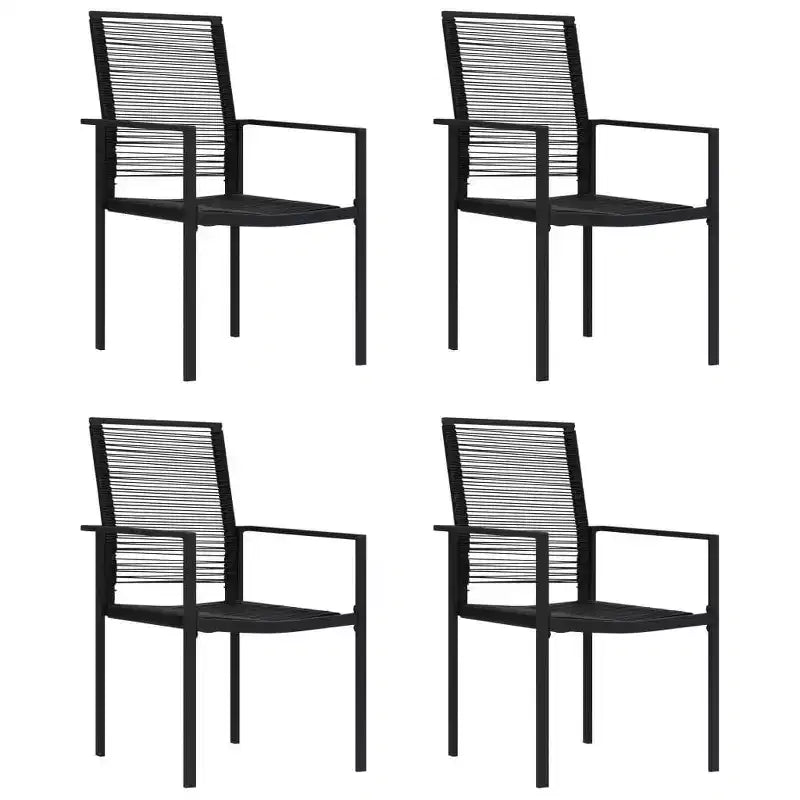 vidaXL Garden Chair Set of 2 PVC hollow rattan, powder-coated steel