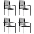 vidaXL Garden Chair Set of 2 PVC hollow rattan, powder-coated steel