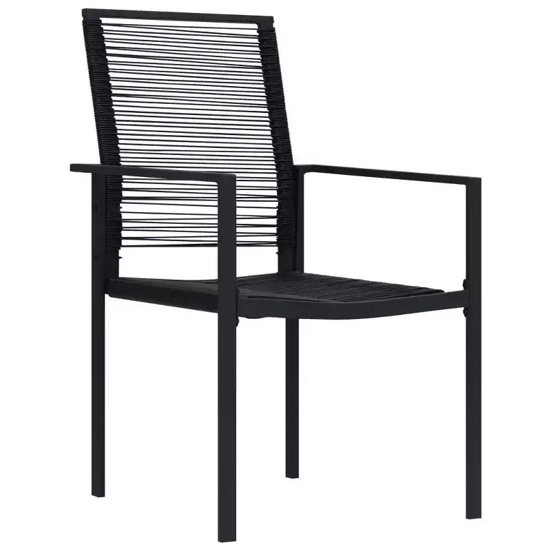 vidaXL Lot de 2 chaises de jardin en rotin creux PVC, acier thermolaqué