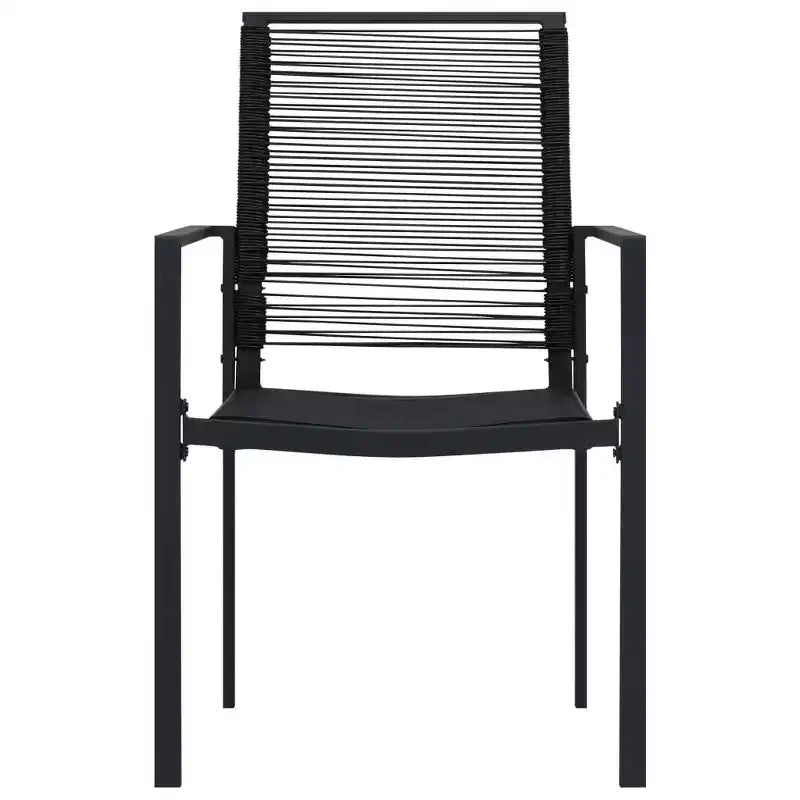 vidaXL Lot de 2 chaises de jardin en rotin creux PVC, acier thermolaqué