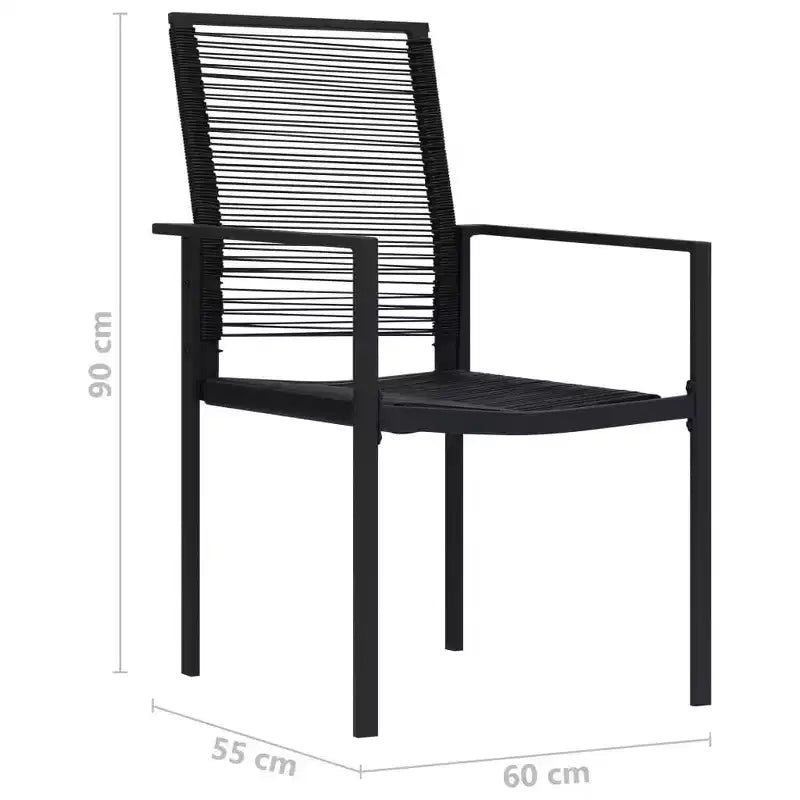 vidaXL Lot de 2 chaises de jardin en rotin creux PVC, acier thermolaqué