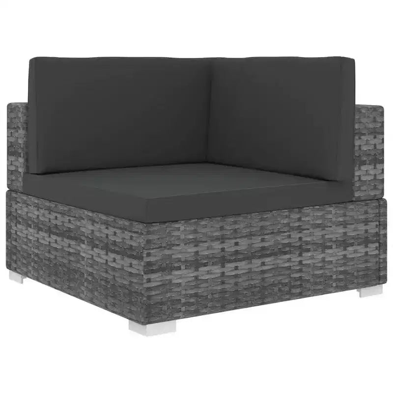 vidaXL Fauteuil d'angle avec coussins en résine tressée