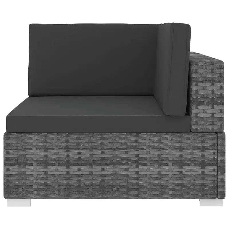 vidaXL Fauteuil d'angle avec coussins en résine tressée