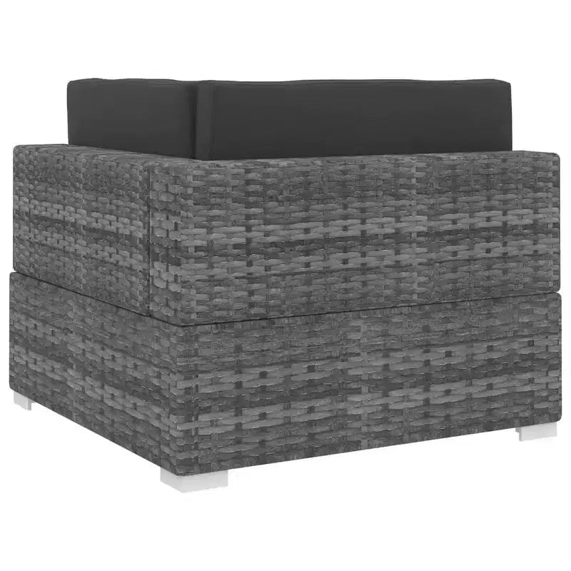 vidaXL Fauteuil d'angle avec coussins en résine tressée