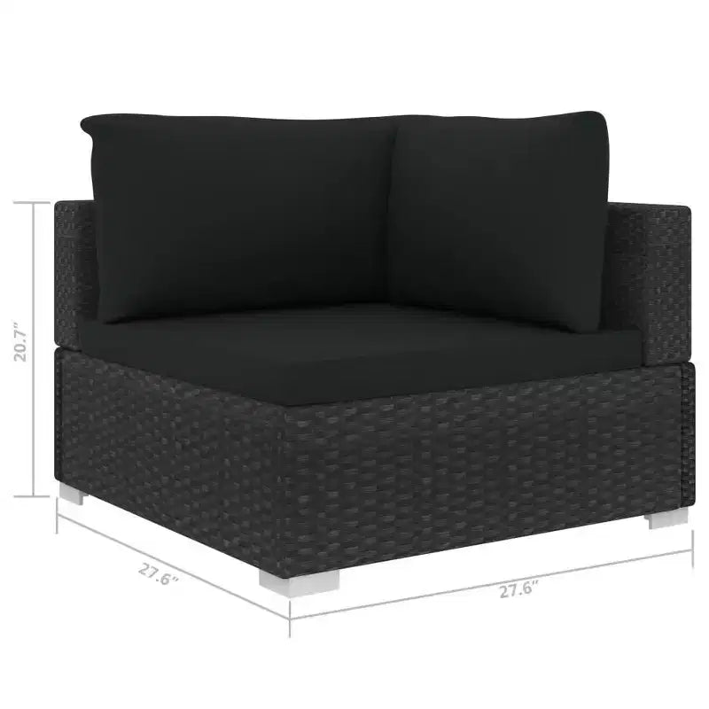 vidaXL Fauteuil d'angle avec coussins en résine tressée