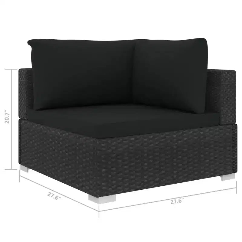 vidaXL Fauteuil d'angle avec coussins en résine tressée