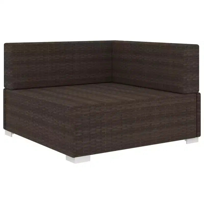 vidaXL Fauteuil d'angle avec coussins en résine tressée