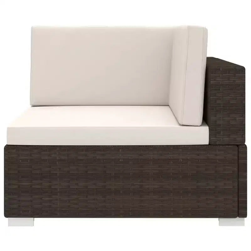 vidaXL Fauteuil d'angle avec coussins en résine tressée