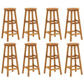 vidaXL Bar Stool Set of 8 Natural wood Solid Acacia wood Standard