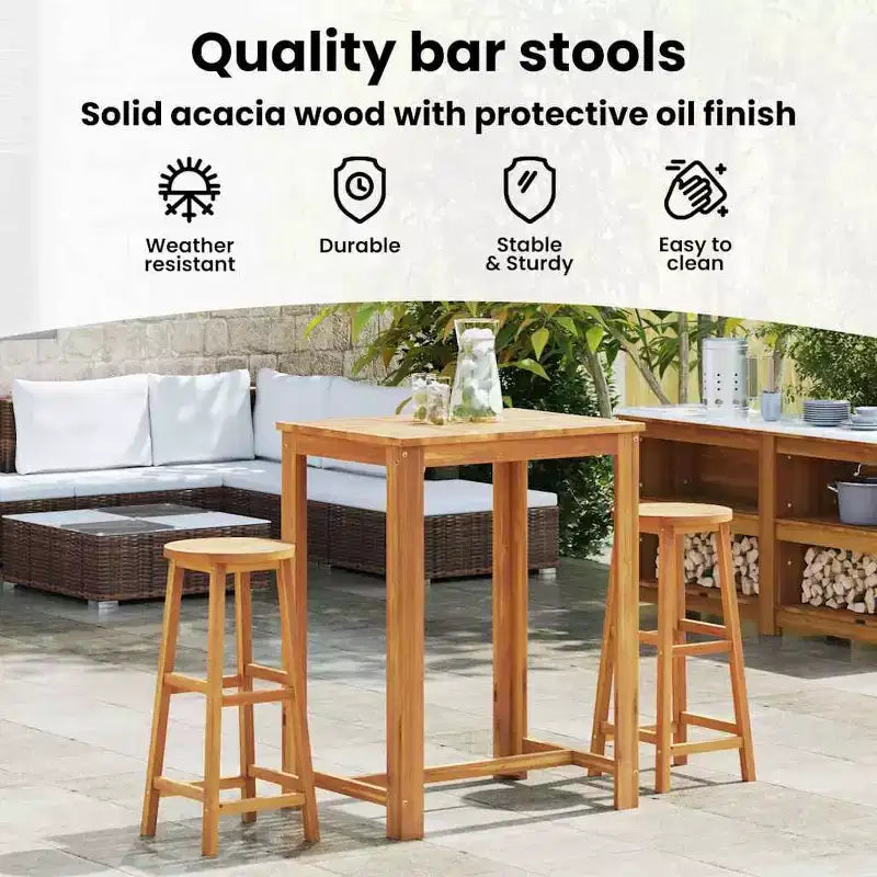 vidaXL Tabourets de bar 8 pcs Bois d'acacia massif Standard