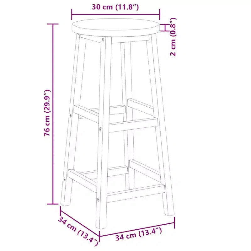vidaXL Tabourets de bar 8 pcs Bois d'acacia massif Standard