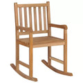 vidaXL Rocking Chair Brown Solid Teak Wood Medium Durable