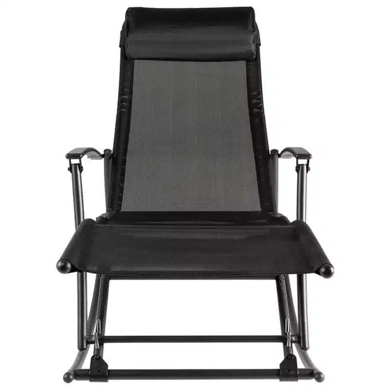 vidaXL Chaise de jardin noire en acier standard Chaise de jardin pliable