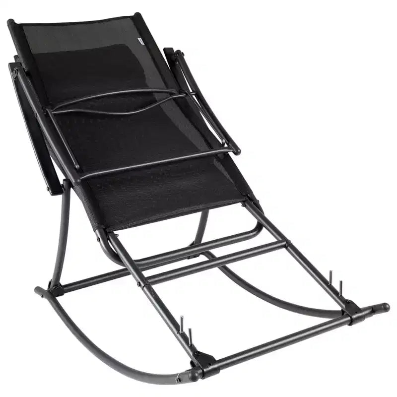vidaXL Chaise de jardin noire en acier standard Chaise de jardin pliable