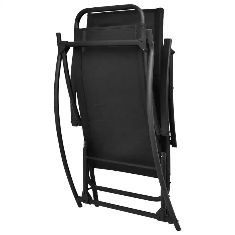 vidaXL Chaise de jardin noire en acier standard Chaise de jardin pliable