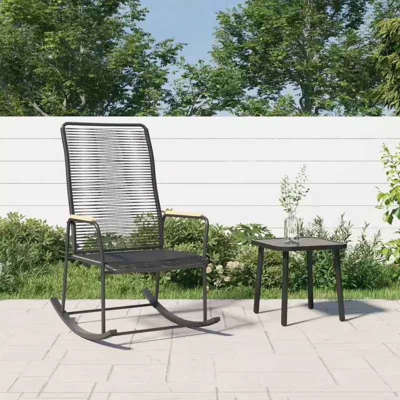 vidaXL Fauteuil à bascule de jardin Noir 23,2x31,3x40,9 Rotin PVC