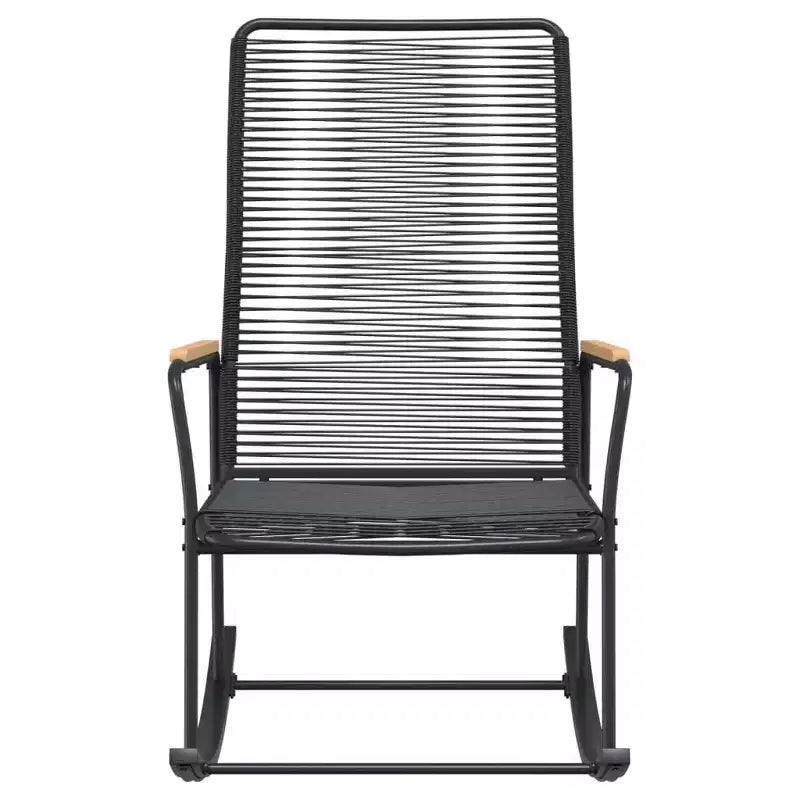 vidaXL Fauteuil à bascule de jardin Noir 23,2x31,3x40,9 Rotin PVC
