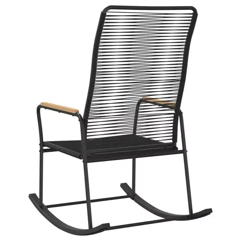 vidaXL Fauteuil à bascule de jardin Noir 23,2x31,3x40,9 Rotin PVC