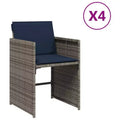 vidaXL Patio Chair Grey PE Rattan Standard Foldable Patio Chair
