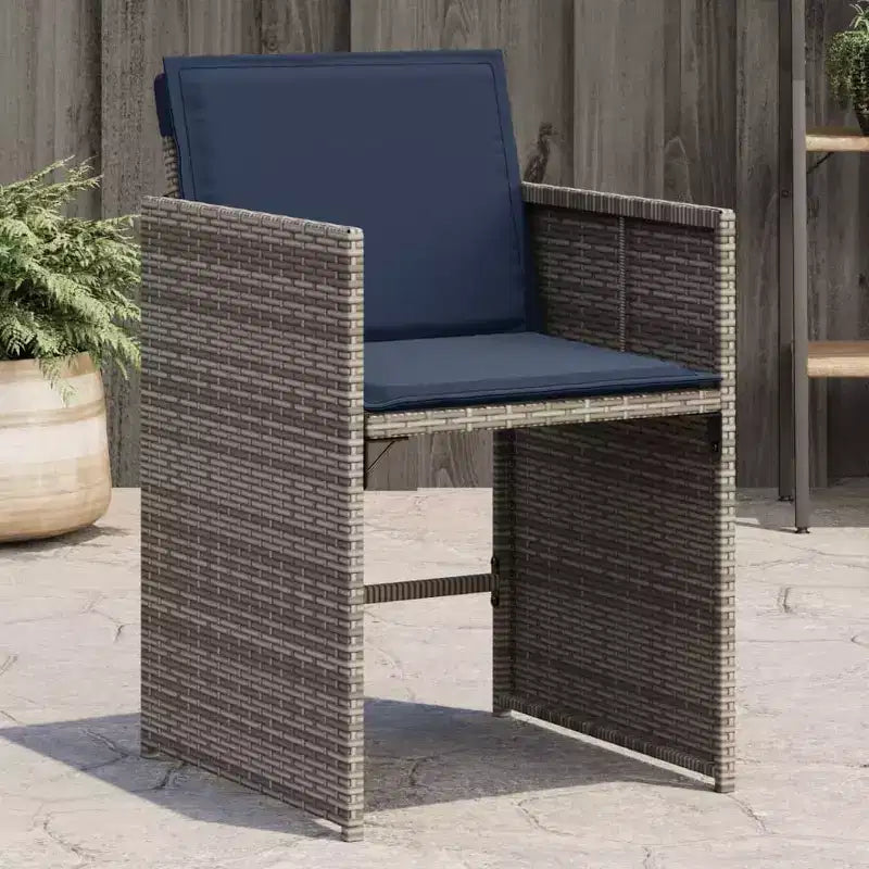 vidaXL Chaise de jardin gris rotin PE Chaise de jardin pliable standard