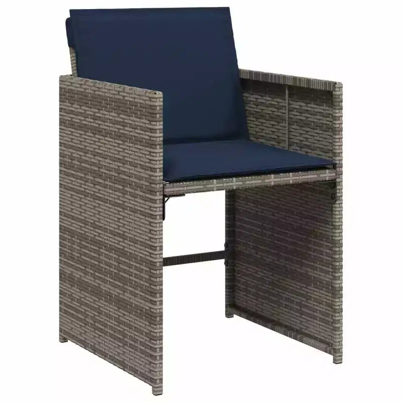 vidaXL Chaise de jardin gris rotin PE Chaise de jardin pliable standard