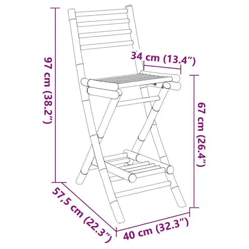 vidaXL Tabouret de bar d'extérieur en bambou naturel Taille standard