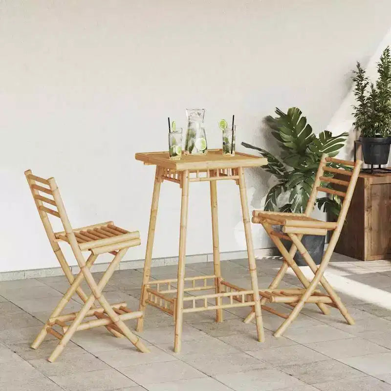 vidaXL Tabouret de bar d'extérieur en bambou naturel Taille standard