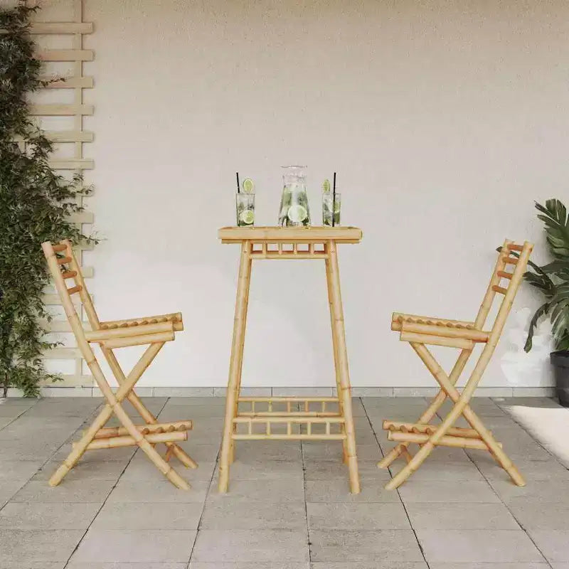 vidaXL Tabouret de bar d'extérieur en bambou naturel Taille standard