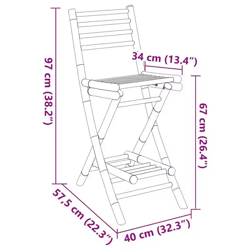 vidaXL Tabouret de bar d'extérieur en bambou naturel Taille standard