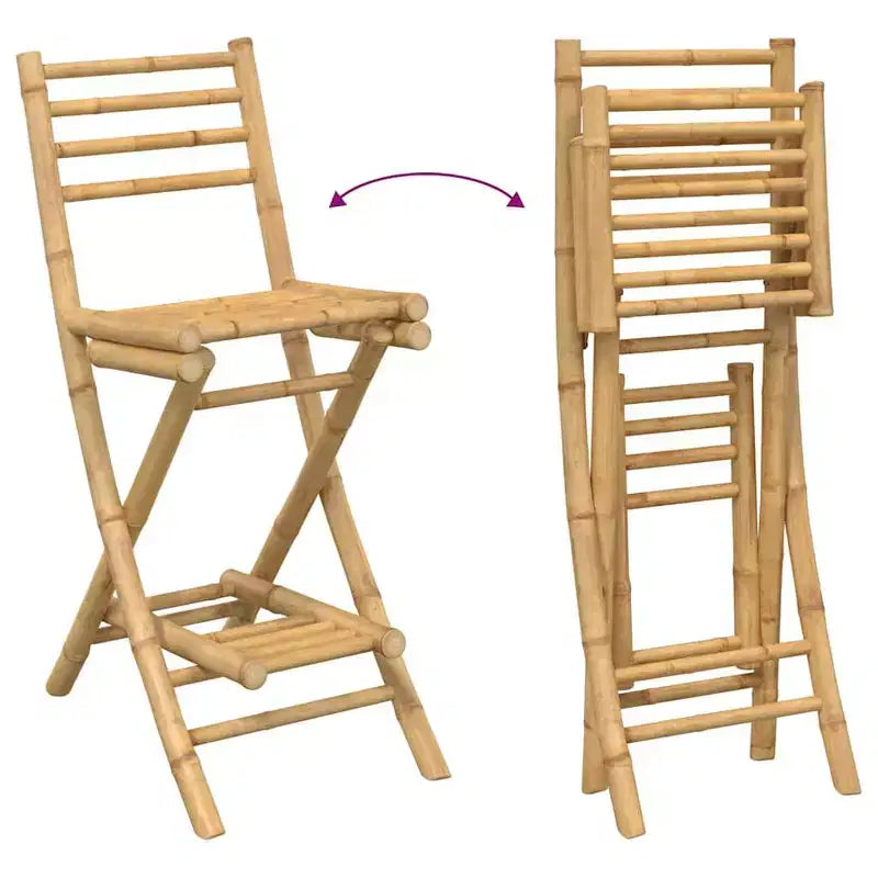 vidaXL Tabouret de bar d'extérieur en bambou naturel Taille standard