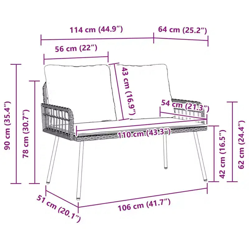 vidaXL Banc de jardin anthracite 114 x 64 x 90 cm en acier