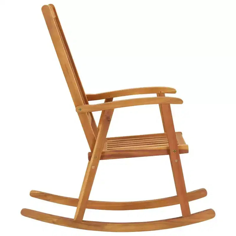 vidaXL Fauteuil à bascule marron en bois d'acacia massif Grand Durable