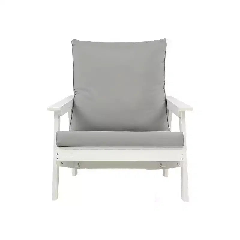 Fauteuil d'extérieur GDFStudio Bayside en PEHD avec coussins et finition grain de bois